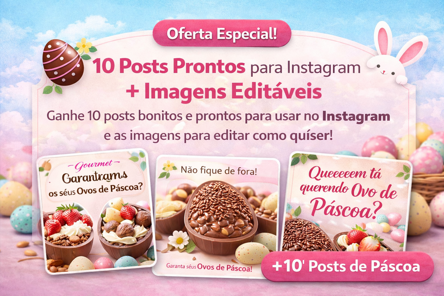 Pack de Artes Prontas para Páscoa